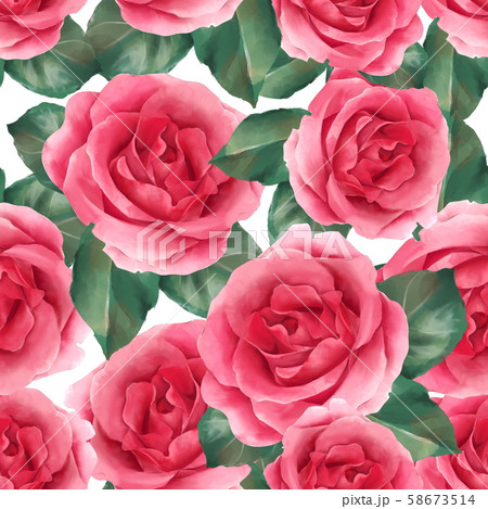 Seamless floral pattern with red roses 58673514