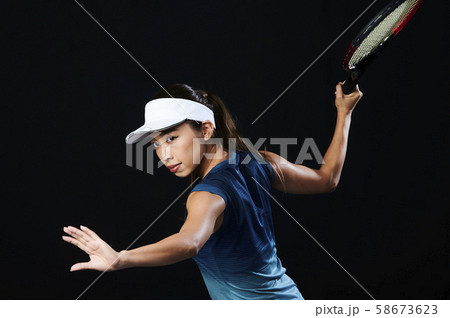 女子テニス テニスプレイヤー 女性の写真素材