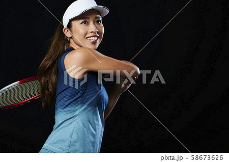 女子テニス テニスプレイヤー 女性の写真素材