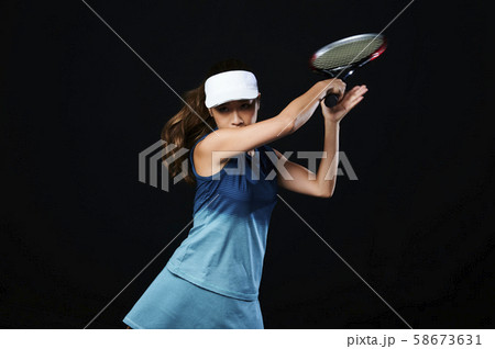 女子テニス　テニスプレイヤー　女性 58673631