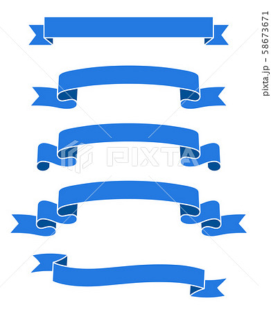 タイトルリボンのセットのイラスト素材