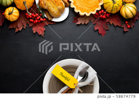 Thanksgiving dinner invitation or flyer template Thanksgiving dinner invitation or flyer template 58674779