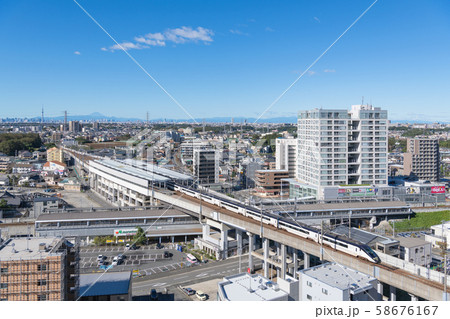 東京近郊の住宅街 千葉県松戸市 東松戸駅周辺から都心方向の眺望 東京近郊の住宅街 千葉県松戸市 東松戸駅周辺から都心方向の眺望 58676167