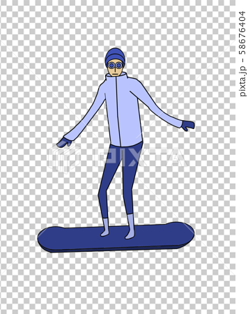 スノーボード 男性のイラスト素材