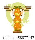 Halloween Pumpkin Totem on a white background 58677147