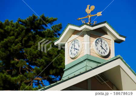 前橋市中央児童遊園　るなぱあく　時計台と風見鶏　アップ 58678619