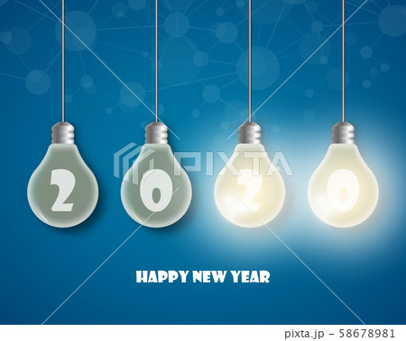 Happy new year 2020 . Greetings card. abstract 58678981