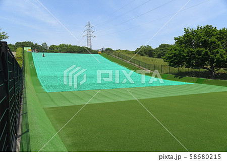 東京都小金井市 小金井公園 ソリゲレンデの写真素材
