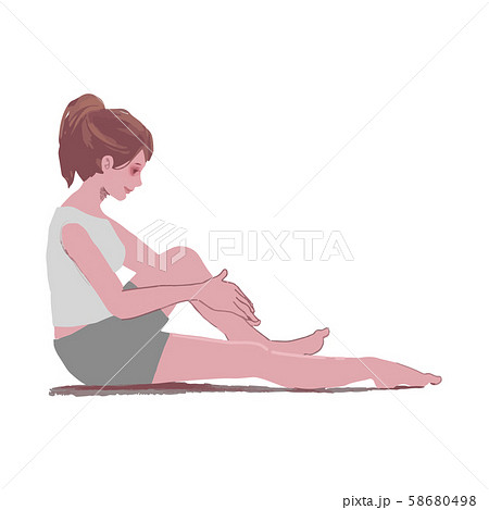 足のマッサージをする女性のイラスト 58680498