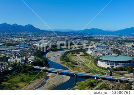 群馬県庁 展望ホールよりヤマダグリーンドーム前橋方面を望む 群馬県庁 展望ホールよりヤマダグリーンドーム前橋方面を望む 58680761