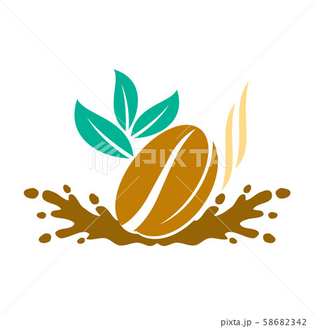 Coffee Logo Liquid Leaf Template Vector Icon 58682342