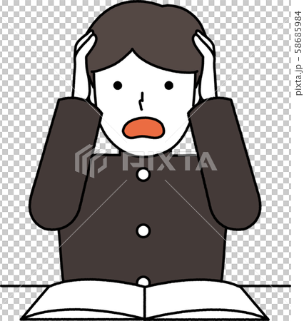頭をかかえる学生01 58685984