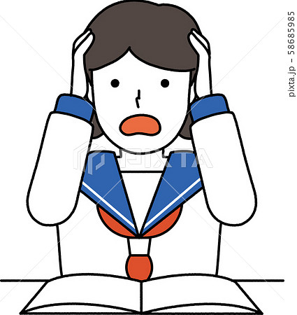 頭をかかえる学生02 58685985