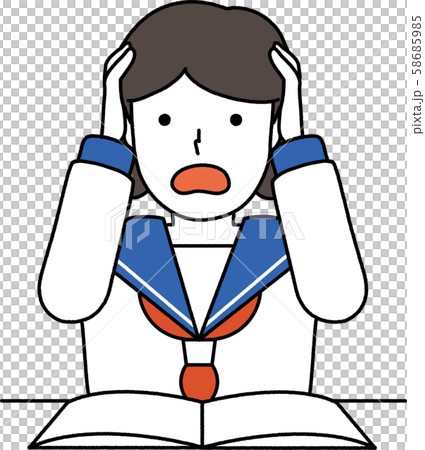 頭をかかえる学生02 58685985
