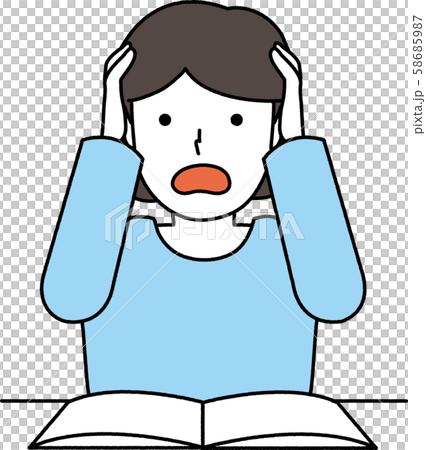 頭をかかえる女の子 58685987