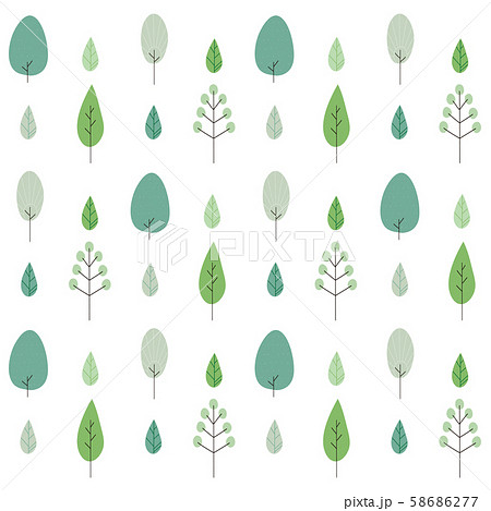 北欧風 かわいい樹木のパターンのイラスト素材