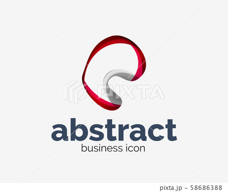 Abstract flowing logo, business branding line logotype 58686388