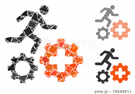 Runner treatment process gears Composition Icon of Joggly Items 58688651