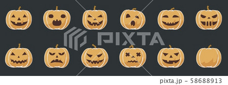Pumpkin smile Halloween, simple toon flat concept 58688913