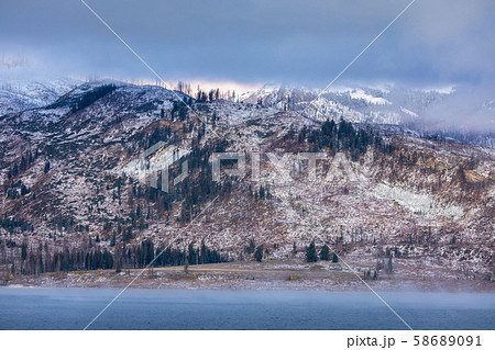 Mountain covered by snow and cloud in Grand Teton 58689091