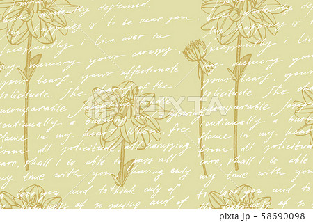 Hand-drawn ink dahlias. Floral elements. Graphic flowers illustrations. Botanical plant illustration 58690098