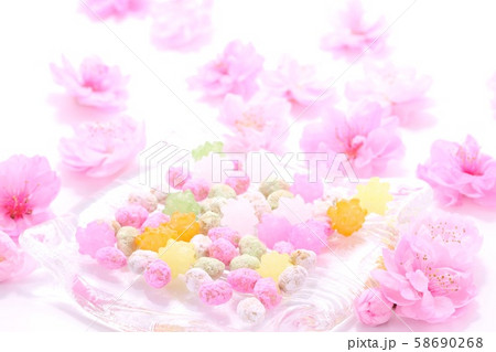 ひなあられ　コンペイトウ　桃の花 58690268