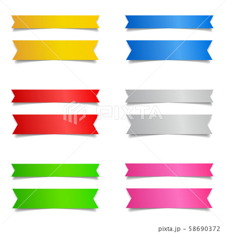 リボンフレーム カラフルセットのイラスト素材