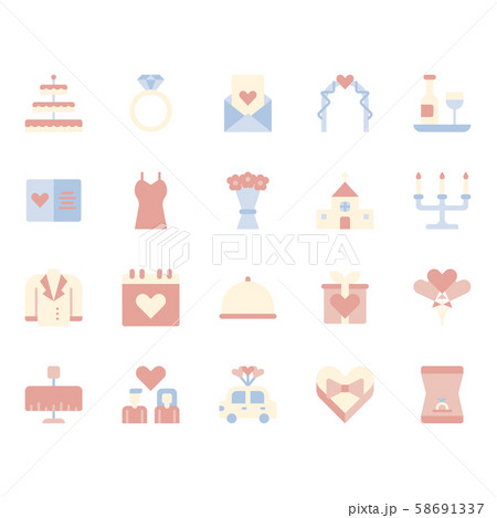 Love and wedding related icon set Love and wedding related icon set 58691337