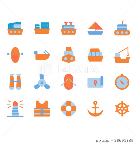 Ships related icon set Ships related icon set 58691339