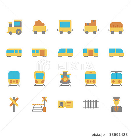 Train stations related icon set 58691428