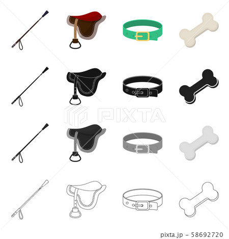 Isolated object of pet and accessories sign. Collection of pet and shop vector icon for stock. 58692720