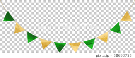 Flag_Triangle_Garland_Watercolor_Green_Green_Gold_Christmas Flag_Triangle_Garland_Watercolor_Green_Green_Gold_Christmas 58693755