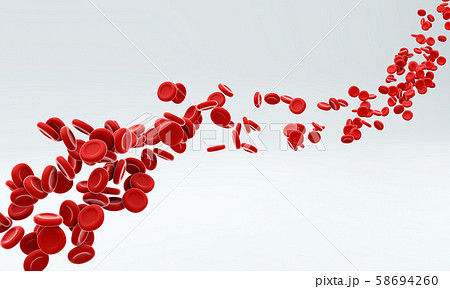Red blood cells flowing through artery. 58694260