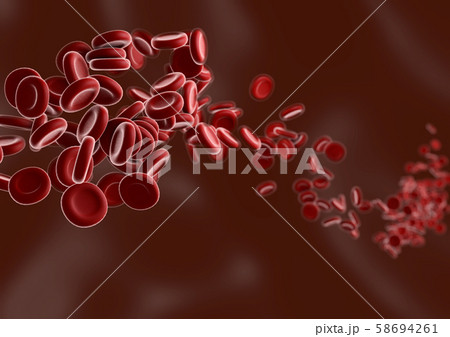 Red blood cells flowing through artery. Red blood cells flowing through artery. 58694261