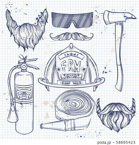 Sketch fireman attributes Sketch fireman attributes 58695423