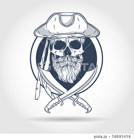 Sketch pirate skull 58695458