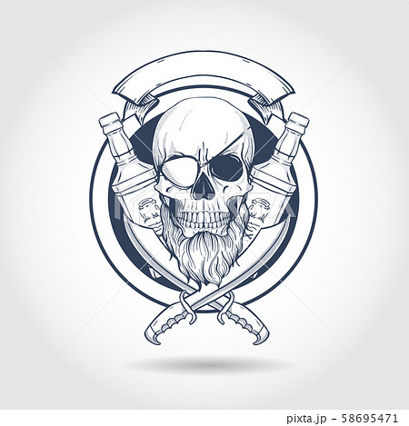 Sketch pirate skull 58695471