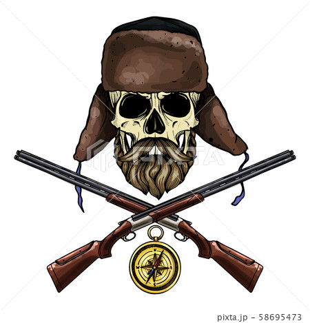 Hand drawn hunter skull 58695473