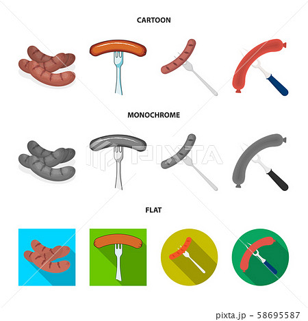 Vector illustration of sausage and party sign. Collection of sausage and german stock vector 58695587
