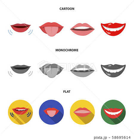 Isolated object of kiss and smile logo. Set of kiss and sexy stock symbol for web. 58695614