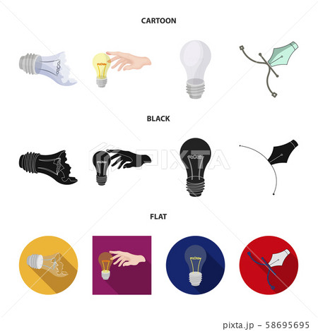 Vector design of lightbulb and ecolam symbol. Collection of lightbulb and modern stock symbol for 58695695