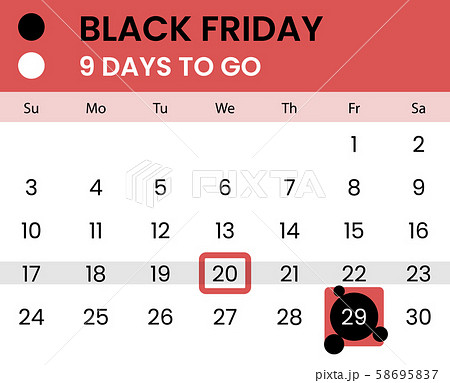 Black friday banner as calendar with countdown 58695837