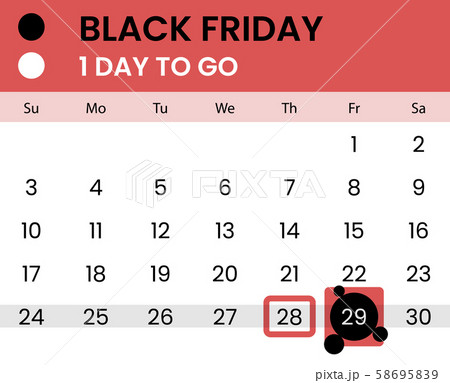 Black friday banner as calendar with countdown 58695839