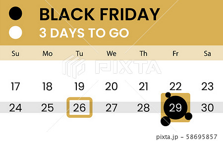 Black friday banner as calendar with countdown 58695857
