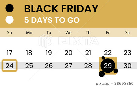 Black friday banner as calendar with countdown 58695860