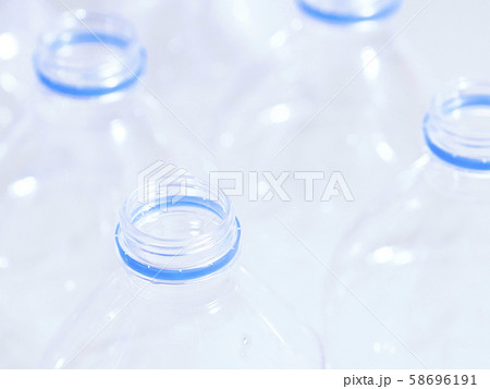 Plastic bottles close up shot Plastic bottles close up shot 58696191