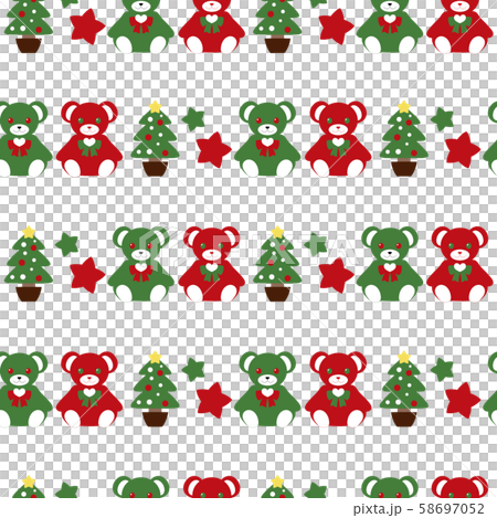 クリスマスのシームレスパターン　テディベア 58697052