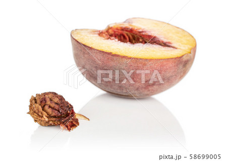 Sweet red peach isolated on white Sweet red peach isolated on white 58699005