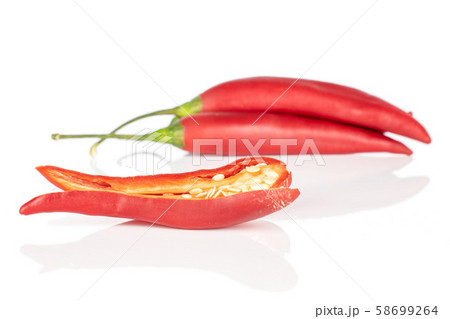 Red hot cayenne chili isolated on white 58699264