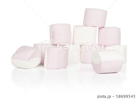 Sweet pastel marshmallow isolated on white Sweet pastel marshmallow isolated on white 58699545